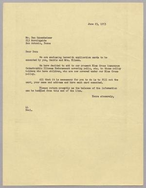 [Letter from A. H. Blackshear Jr. to Dan Oppenheimer, June 23, 1953]