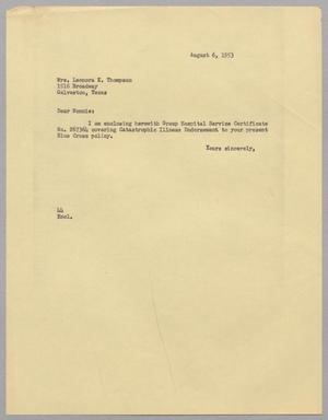 [Letter from A. H. Blackshear Jr. to Henrietta Leonora Thompson, August 6, 1953]