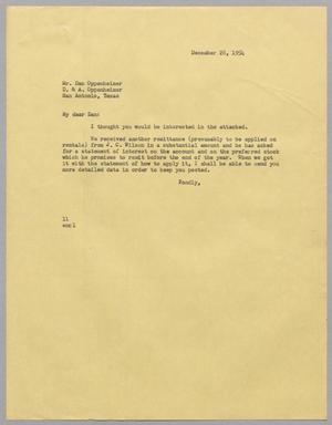 [Letter from I. H. Kempner to Dan Oppenheimer, December 28, 1954]