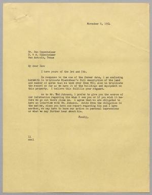 [Letter from I. H. Kempner to Dan Oppenheimer, November 8, 1954]