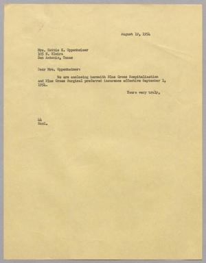 [Letter from A. H. Blackshear Jr. to Hattie Oppenheimer, August 19, 1954]