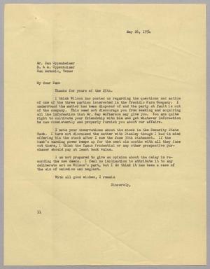 [Letter from I. H. Kempner to Dan Oppenheimer, May 26, 1954]