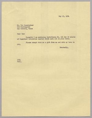 [Letter from Stanley Eugene Kempner to Dan Oppenheimer, May 25, 1954]