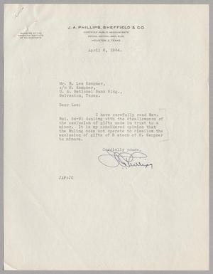 [Letter from J. A. Phillips to R. Lee Kempner, April 6, 1954]