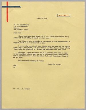 [Letter from Harris Leon Kempner to Dan Oppenheimer, April 2, 1954]