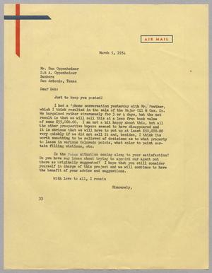 [Letter from Harris Leon Kempner to Dan Oppenheimer, March 5, 1954]
