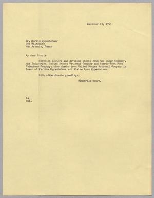 [Letter from I. H. Kempner to Harris K. Oppenheimer, December 19, 1955]