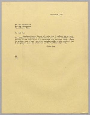 [Letter from I. H. Kempner to Dan Oppenheimer, October 6, 1955]