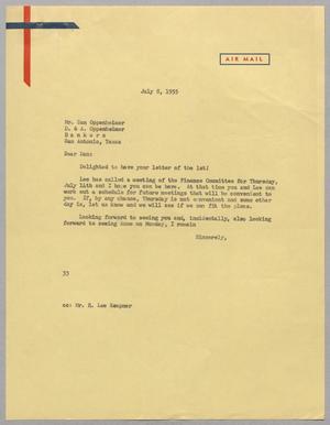 [Letter from Harris Leon Kempner to Dan Oppenheimer, July 8, 1955]