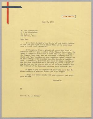 [Letter from Harris Leon Kempner to Dan Oppenheimer, June 29, 1955]