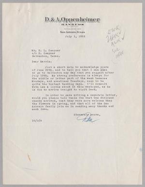 [Letter from Dan Oppenheimer to Harris L. Kempner, July 1, 1955]