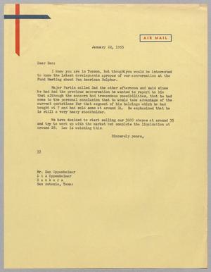 [Letter from Harris Leon Kempner to Dan Oppenheimer, January 22, 1955]