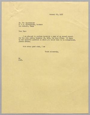 [Letter from A. H. Blackshear Jr. to Dan Oppenheimer, January 20, 1955]