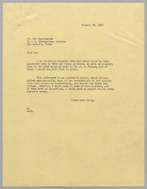 [Letter from A. H. Blackshear Jr. to Dan Oppenheimer, January 19, 1955]