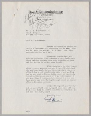 [Letter from Dan Oppenheimer to A. H. Blackshear, Jr., January 20, 1955]