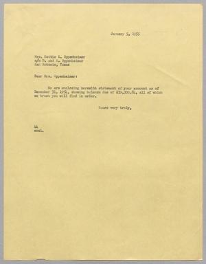 [Letter from A. H. Blackshear Jr. to Hattie Oppenheimer, January 5, 1955]