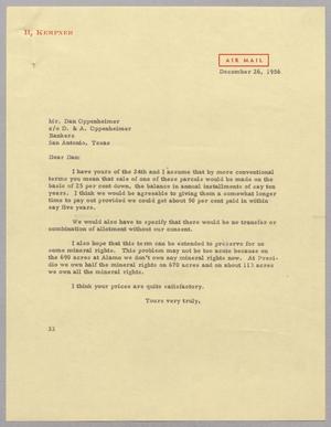 [Letter from Harris Leon Kempner to Dan Oppenheimer, December 26, 1956]