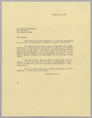 [Letter from Harris Leon Kempner to Harris Oppenheimer, November 16,1956]