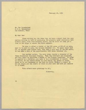 [Letter from I. H. Kempner to Dan Oppenheimer, February 28, 1956]