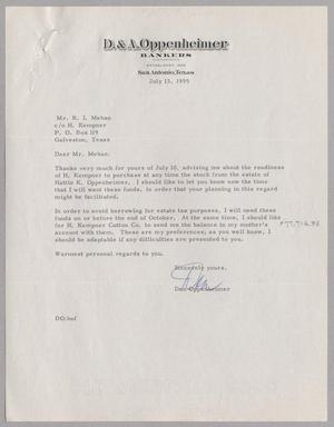 [Letter from Dan Oppenheimer to R. I. Mehan, July 13, 1959]