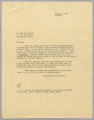 [Letter from R. L. Kempner to Dan Oppenheimer, August 15, 1959]
