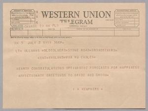 [Telegram from the I. H. Kempners to the Ullmans, July 2, 1959]