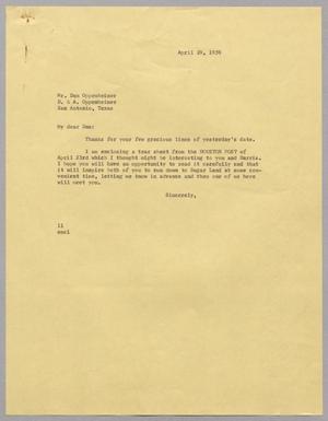 [Letter from I. H. Kempner to Dan Oppenheimer, April 29, 1959]