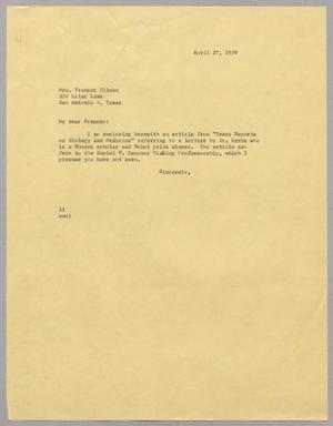 [Letter from I. H. Kempner to Mrs. Frances Ullman, April 27, 1959]