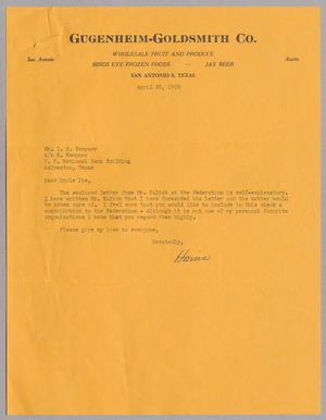 [Letter from Harris Oppenheimer to I. H. Kempner, April 20, 1959]