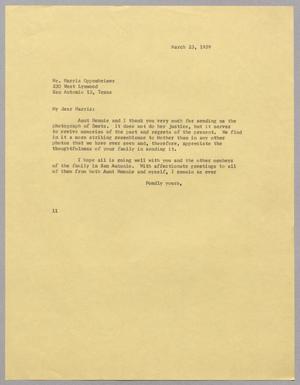 [Letter from I. H. Kempner to Harris Oppenheimer, March 23, 1959]