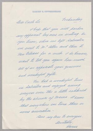 [Handwritten Letter from Harris K. Oppenheimer to R. Lee. Kempner]