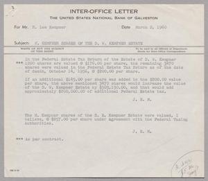 [Inter-Office Letter from J. E. Meyers to R. Lee Kempner, March 2, 1960]