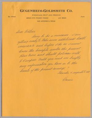 [Handwritten Letter from Harris K. Oppenheimer to Arthur M. Alpert]