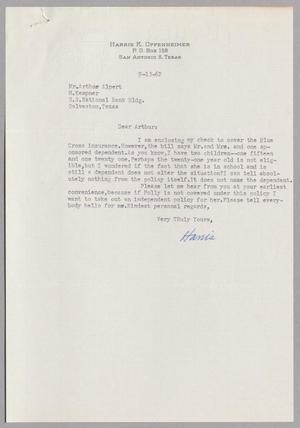[Letter from Harris K. Oppenheimer to Arthur M. Alpert, September 9, 1962]