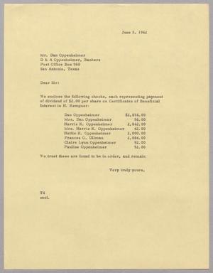 [Letter from T. E. Taylor to Dan Oppenheimer, June 5, 1962]