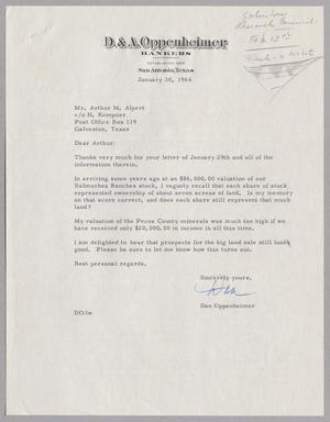 [Letter from Dan Oppenheimer to Arthur M. Alpert, January 30, 1964]