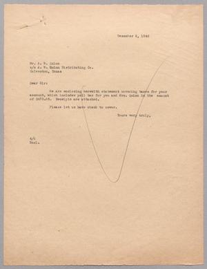 [Letter from A. H. Blackshear, Jr. to A. W. Quinn, December 2, 1946]