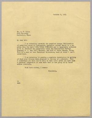 [Letter from I. H. Kempner to A. W. Quinn, October 6, 1954]