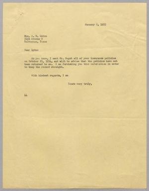 [Letter from A. H. Blackshear, Jr. to Mrs. A. W. Quinn, January 8, 1955]