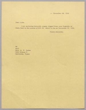 [Letter from A. H. Blackshear, Jr. to Lyda A. Kempner, December 24, 1956]