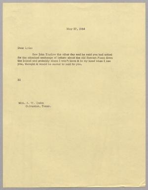 [Letter from Harris Leon Kempner to Mrs. A. W. Quinn, May 27, 1964]