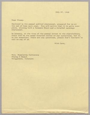 [Letter to Mrs. Henrietta Leonora Quinn, March 7, 1963]