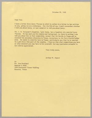 [Letter from Arthur M. Alpert to Kenneth Studdard, October 25, 1965]