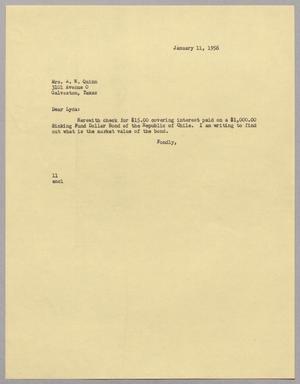 [Letter from I. H. Kempner to Mrs. A. W. Quinn, January 11, 1956]