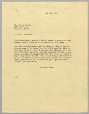 [Letter to Mrs. Gayle Scheffer, July 23, 1963]
