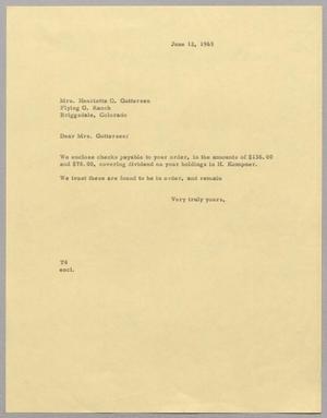 [Letter from T. E. Taylor to Mrs. Henrietta Q. Gutterson, June 12, 1963]