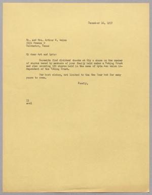 [Letter from I. H. Kempner to Mr. and Mrs. A. W. Quinn, December 16, 1957]