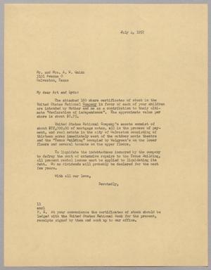 [Letter from I. H. Kempner to Mr. and Mrs. A. W. Quinn, July 4, 1957]