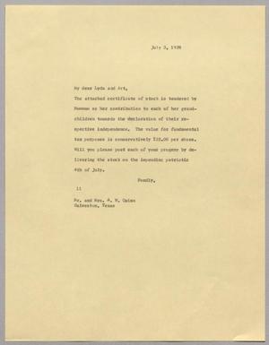 [Letter from I. H. Kempner to Mr. and Mrs. A. W. Quinn, July 3, 1959]