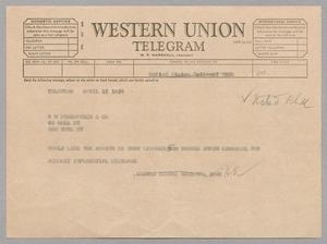 [Draft of Telegram from H. Kempner Firm to R. W. Pressprich & Co., April 15, 1959]